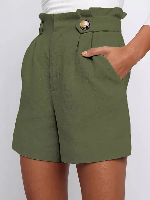 High Waisted Loose Pleated Split-Joint Shorts Bottoms - Image 6