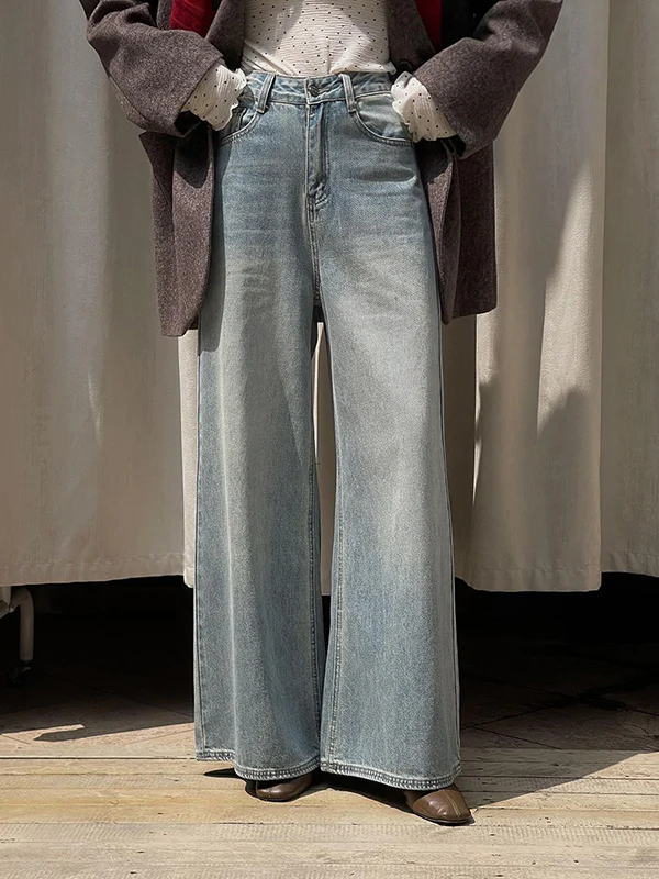 High Waisted Loose Pockets Jean Pants Bottoms - Image 2