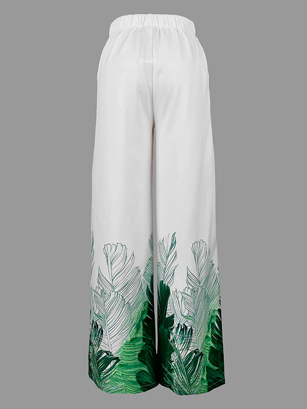 High Waisted Loose Pockets Printed Pants Trousers - Image 5