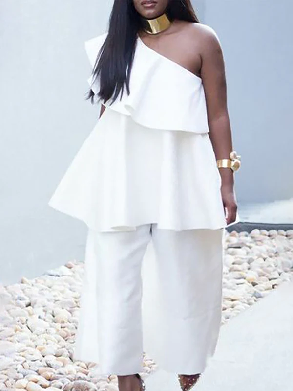 High Waisted Loose Pockets Solid Color Pants Trousers - Image 14