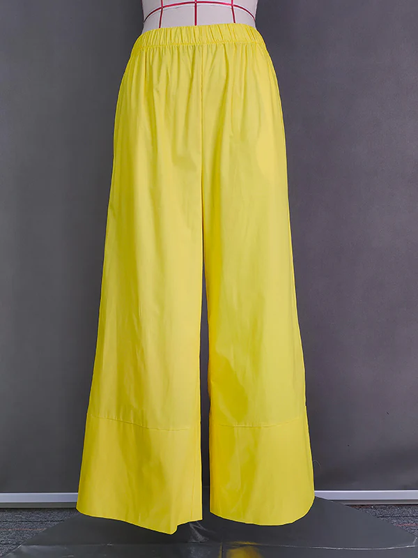 High Waisted Loose Pockets Solid Color Pants Trousers - Image 7