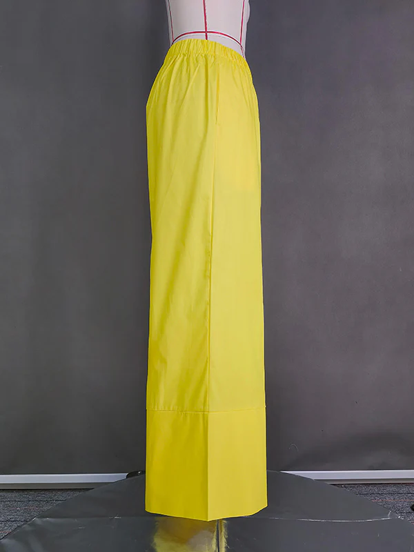 High Waisted Loose Pockets Solid Color Pants Trousers - Image 8