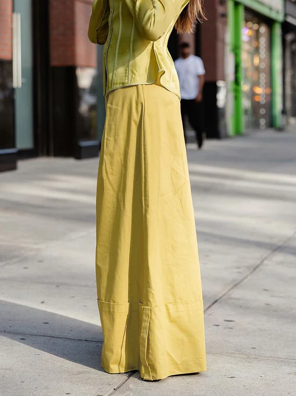 High Waisted Loose Pockets Solid Color Pants Trousers - Image 3