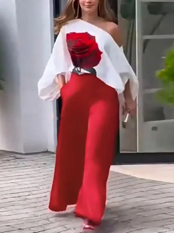 High Waisted Loose Pockets Solid Color Pants Trousers - Image 5