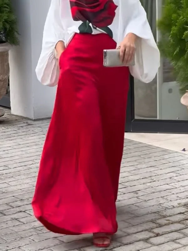 High Waisted Loose Pockets Solid Color Pants Trousers - Image 8