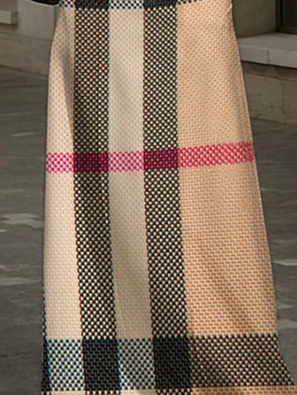 High Waisted Loose Printed Split-Joint Striped Long Skirts Skirts - Image 3