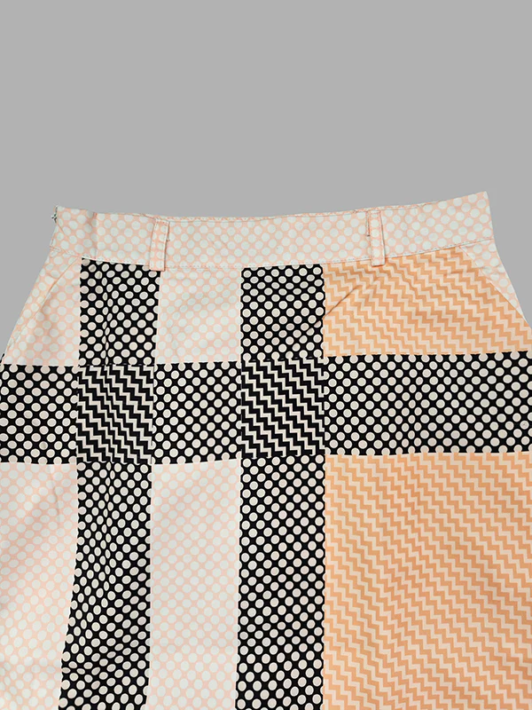 High Waisted Loose Printed Split-Joint Striped Long Skirts Skirts - Image 7