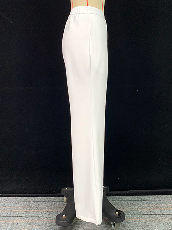 High Waisted Loose Solid Color Pants Trousers - Image 4