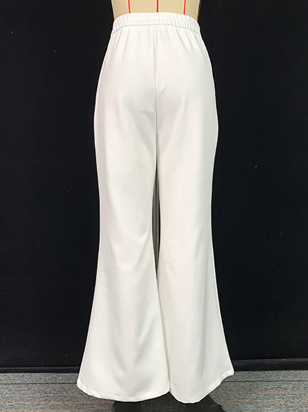 High Waisted Loose Solid Color Pants Trousers - Image 5