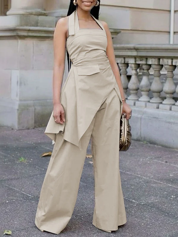 High Waisted Loose Solid Color Pants Trousers - Image 2