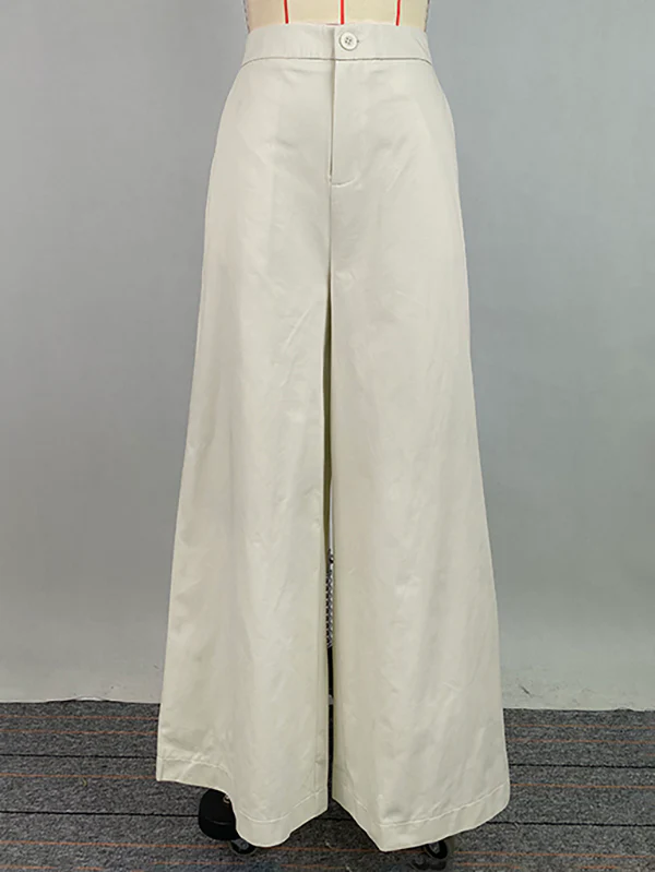 High Waisted Loose Solid Color Pants Trousers - Image 4