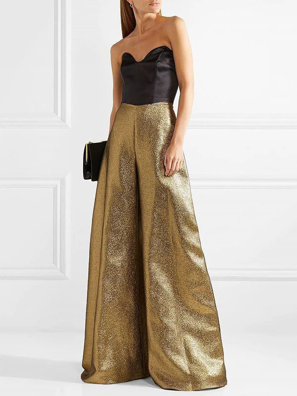 High Waisted Loose Solid Color Pants Trousers - Image 2