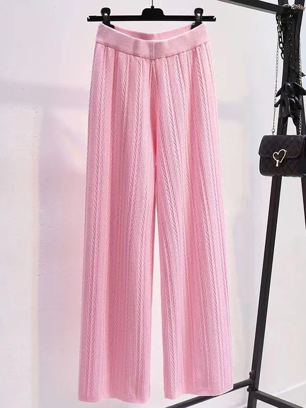 High Waisted Loose Solid Color Pants Trousers - Image 8