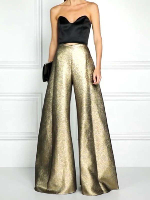 High Waisted Loose Solid Color Pants Trousers - Image 3