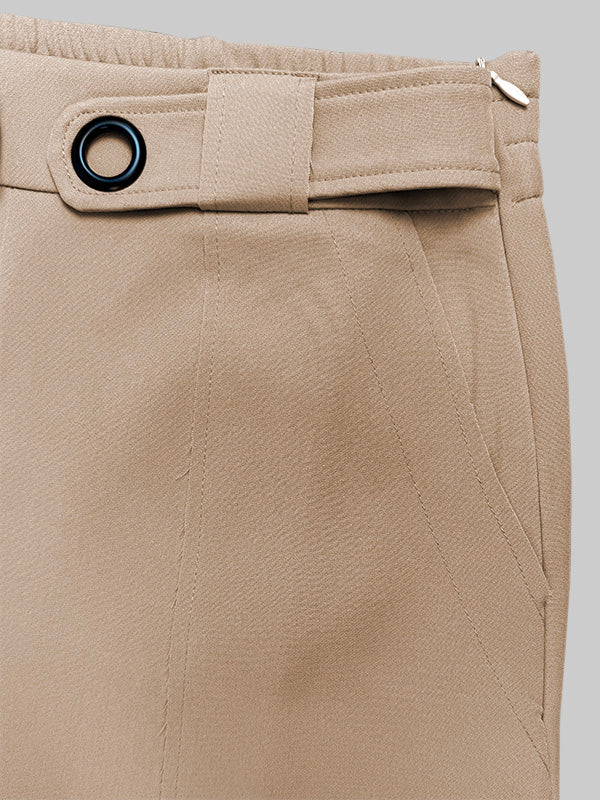 High Waisted Loose Split-Front Split-Joint Tied Waist Skirts - Image 7