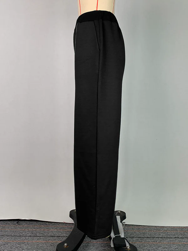 High Waisted Loose Split-Joint Pants Trousers - Image 10