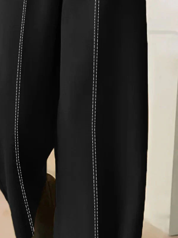 High Waisted Loose Split-Joint Pants Trousers - Image 3