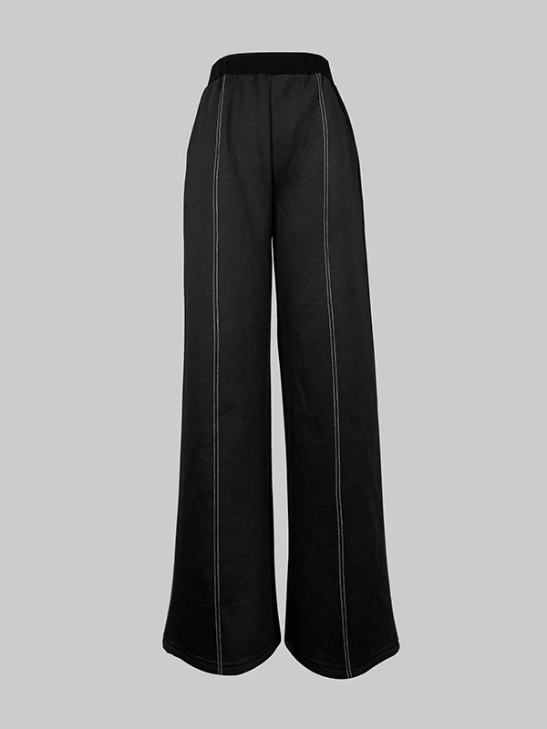 High Waisted Loose Split-Joint Pants Trousers - Image 4