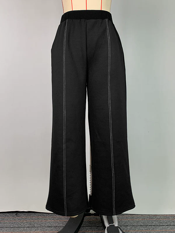 High Waisted Loose Split-Joint Pants Trousers - Image 9
