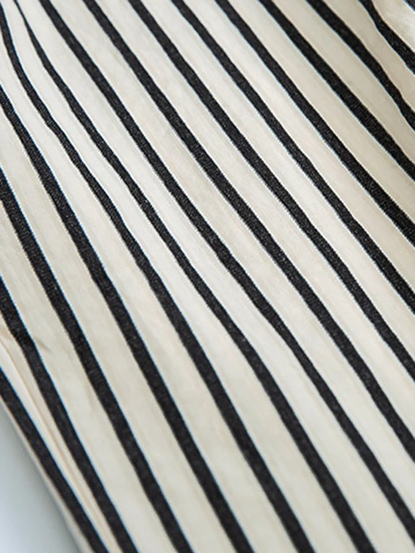 High Waisted Loose Split-Joint Striped Pants Trousers - Image 13