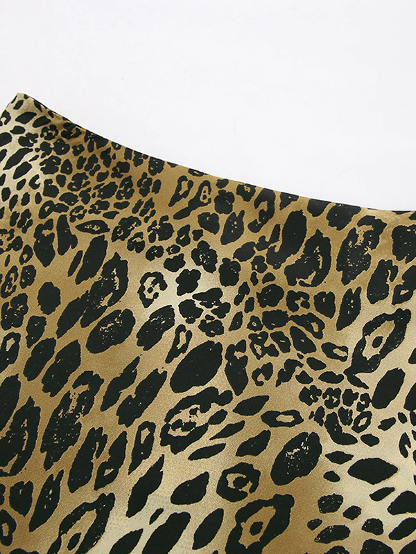 High Waisted Mermaid Leopard Split-Joint Skirts - Image 10