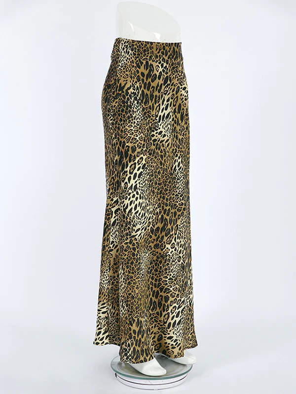 High Waisted Mermaid Leopard Split-Joint Skirts - Image 5