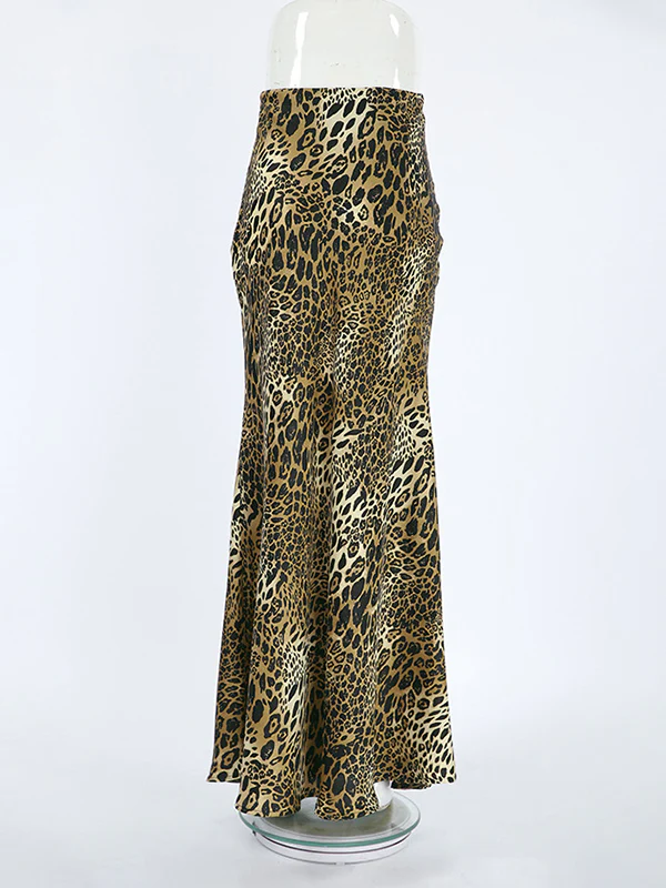 High Waisted Mermaid Leopard Split-Joint Skirts - Image 6