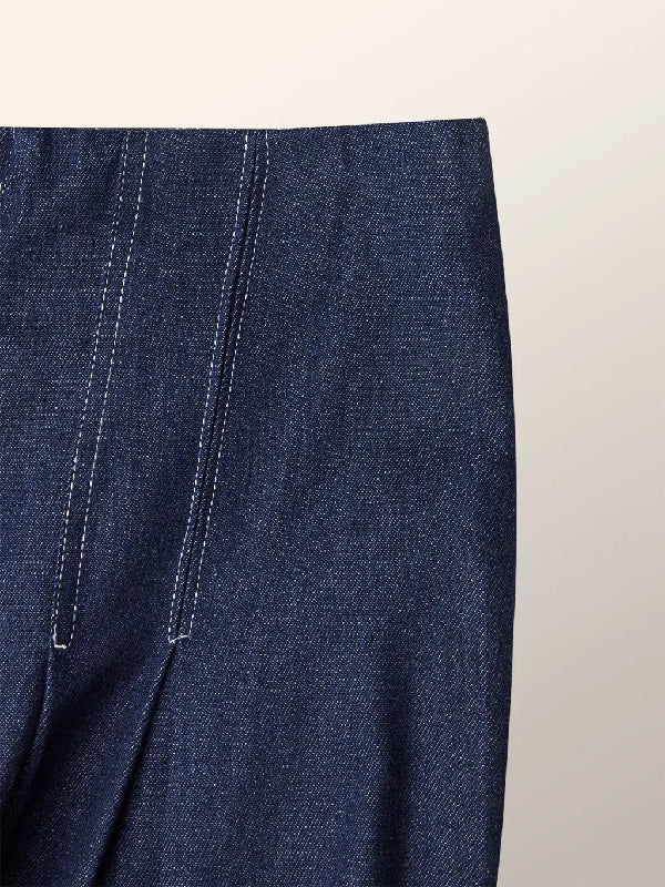 High Waisted Loose Pleated Split-Joint Jean Pants Bottoms - Image 6