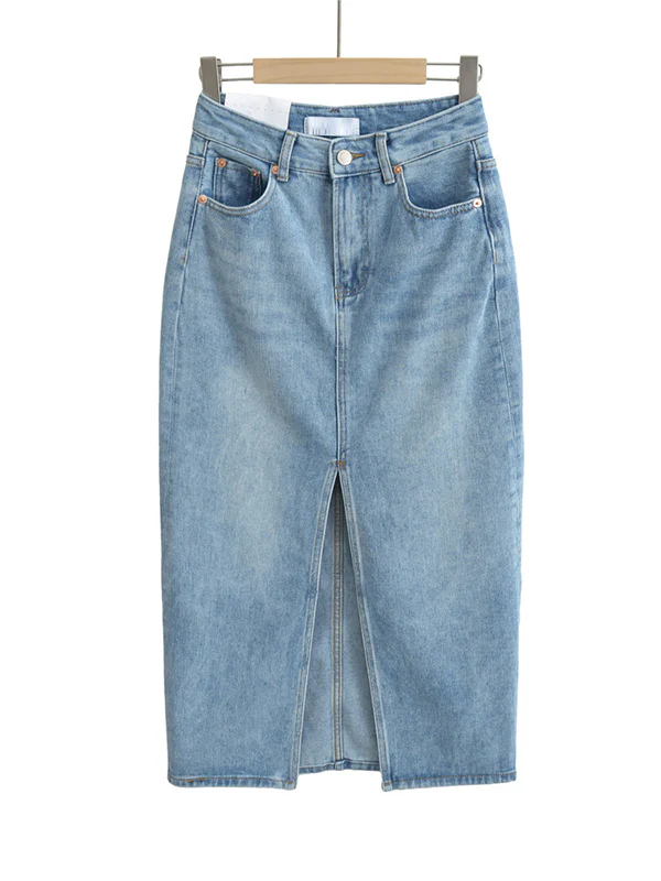 High Waisted Skinny Split-Front Skirts Bottoms - Image 5