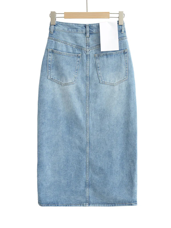 High Waisted Skinny Split-Front Skirts Bottoms - Image 6