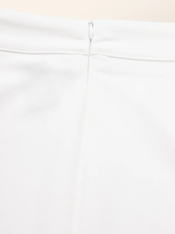 High Waisted Solid Color Zipper Skirts - Image 8