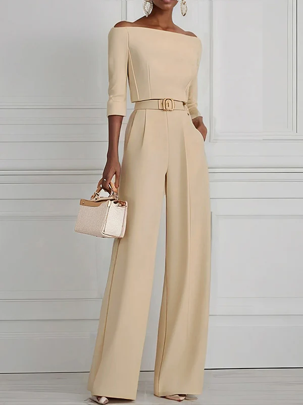 High Waisted Straight Leg Pleated Solid Color Split-Joint Pants Trousers - Image 19