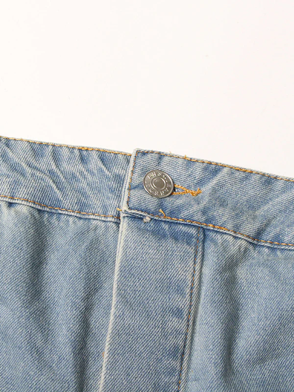 High Waisted Wide Leg Buttoned Hollow Pockets Split-Joint Tube Jumpsuits - Image 11