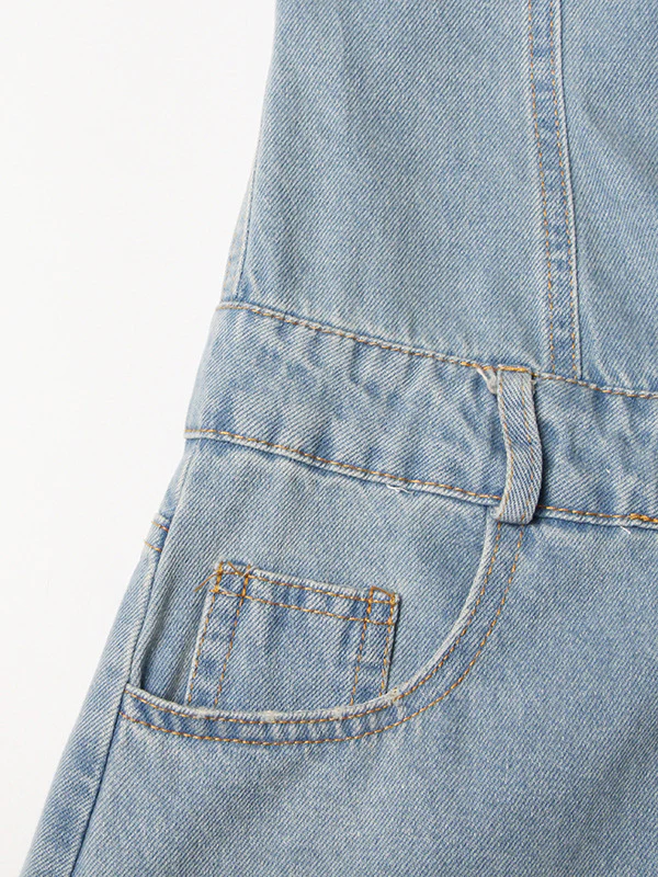 High Waisted Wide Leg Buttoned Hollow Pockets Split-Joint Tube Jumpsuits - Image 6