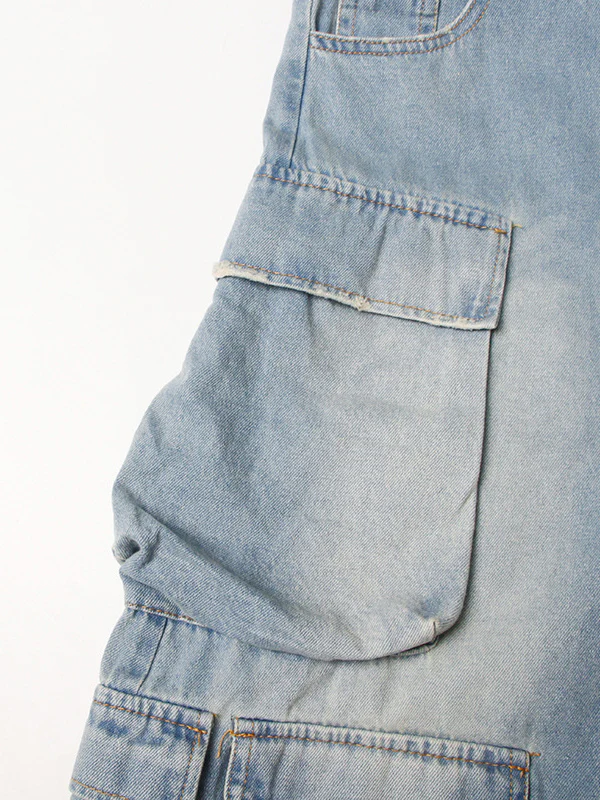 High Waisted Wide Leg Buttoned Hollow Pockets Split-Joint Tube Jumpsuits - Image 7