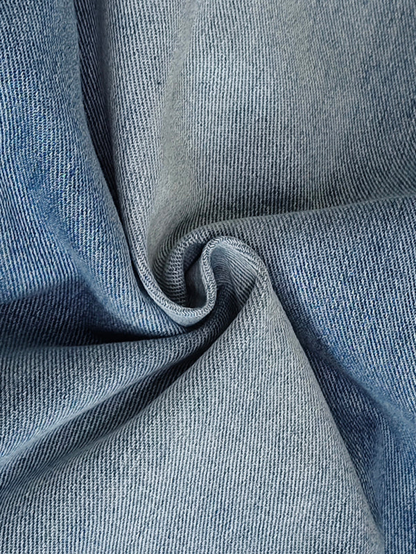 High Waisted Wide Leg Contrast Color Pockets Jean Pants Bottoms - Image 6