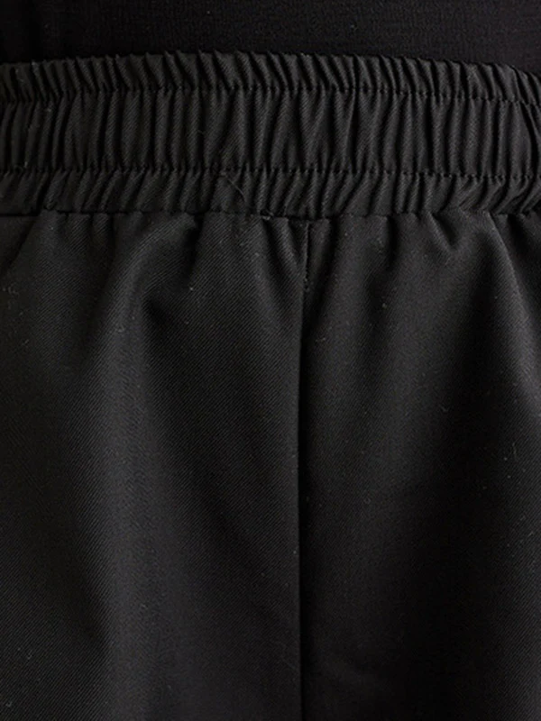 High Waisted Wide Leg Elasticity Pleated Solid Color Split-Joint Streamer Pants - Image 7