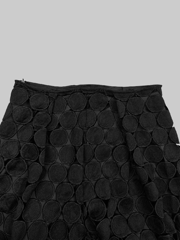High Waisted Wide Leg Hollow Polka Dot Solid Color Pants Trousers - Image 9