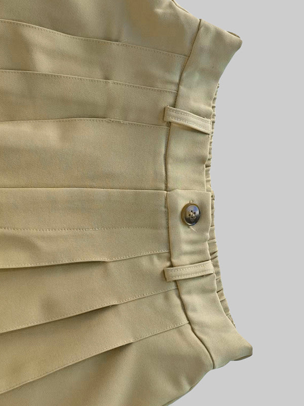 High Waisted Wide Leg No Belt Pleated Pockets Solid Color Pants Trousers - Image 10