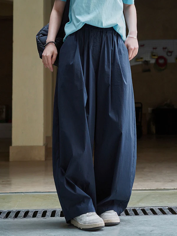 High Waisted Wide Leg Pleated Casual Pants Bottoms Trousers - Image 2