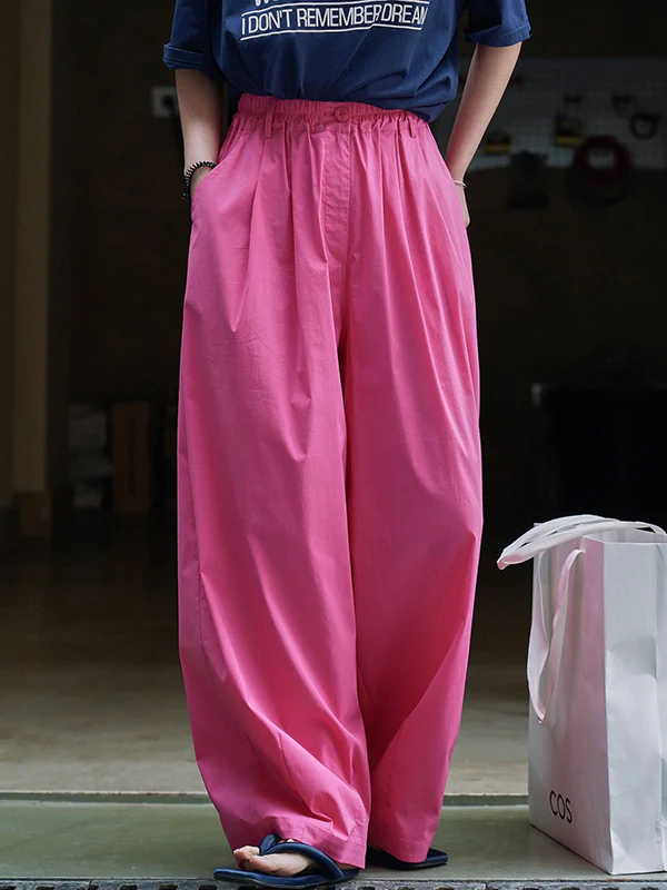High Waisted Wide Leg Pleated Casual Pants Bottoms Trousers - Image 4