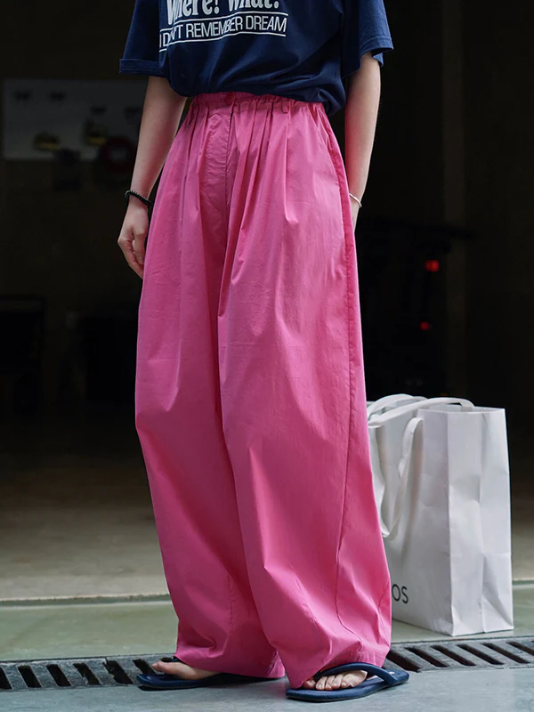 High Waisted Wide Leg Pleated Casual Pants Bottoms Trousers - Image 5