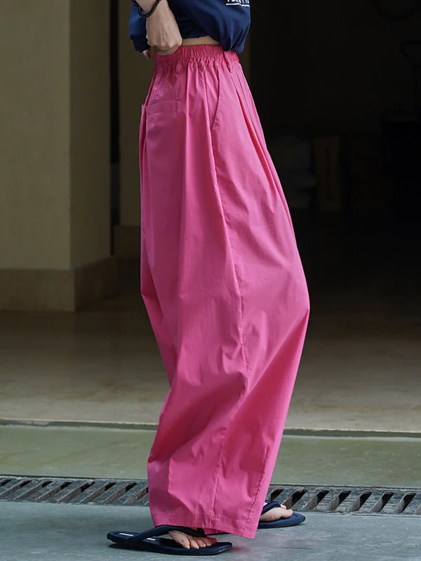 High Waisted Wide Leg Pleated Casual Pants Bottoms Trousers - Image 6