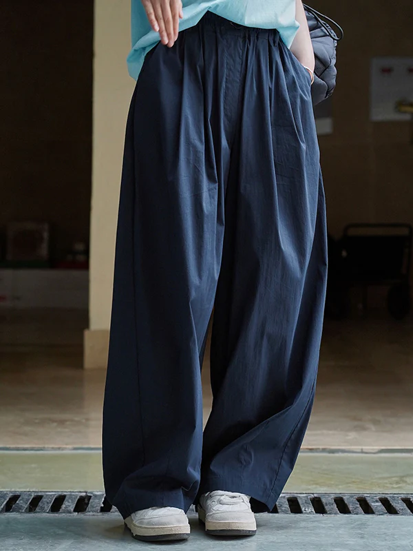 High Waisted Wide Leg Pleated Casual Pants Bottoms Trousers - Image 8