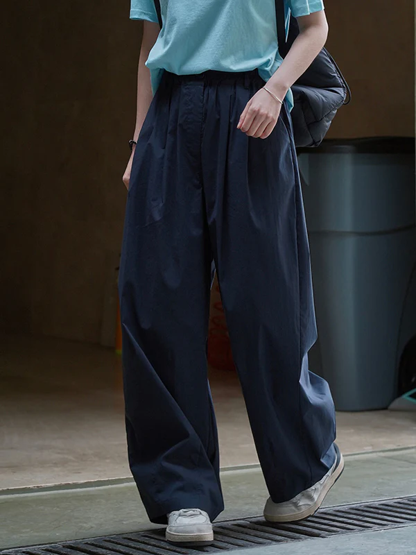 High Waisted Wide Leg Pleated Casual Pants Bottoms Trousers - Image 9