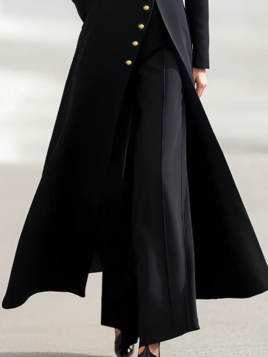 High Waisted Wide Leg Pleated Solid Color Pants Trousers