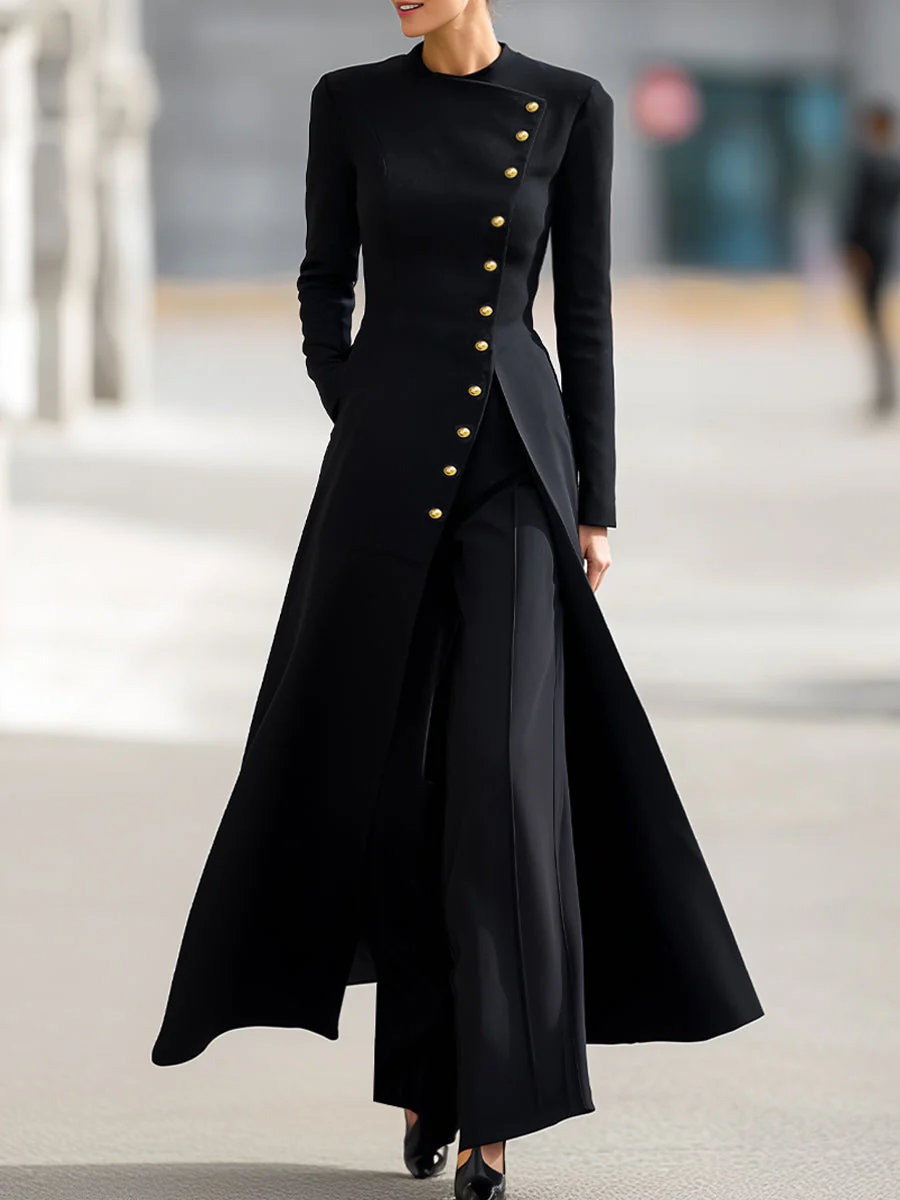 High Waisted Wide Leg Pleated Solid Color Pants Trousers - Image 2