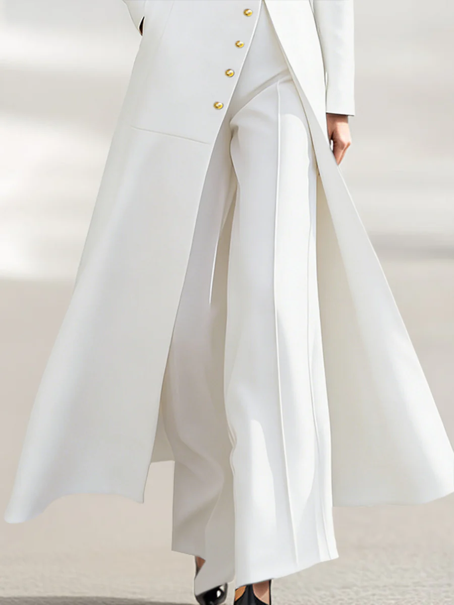 High Waisted Wide Leg Pleated Solid Color Pants Trousers - Image 4