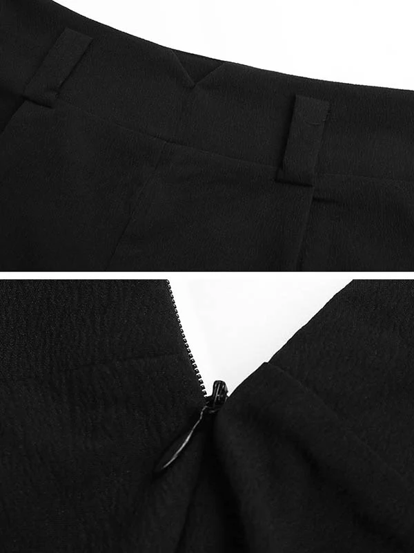High Waisted Wide Leg Ribbed Solid Color Casual Pants Bottoms - Image 6