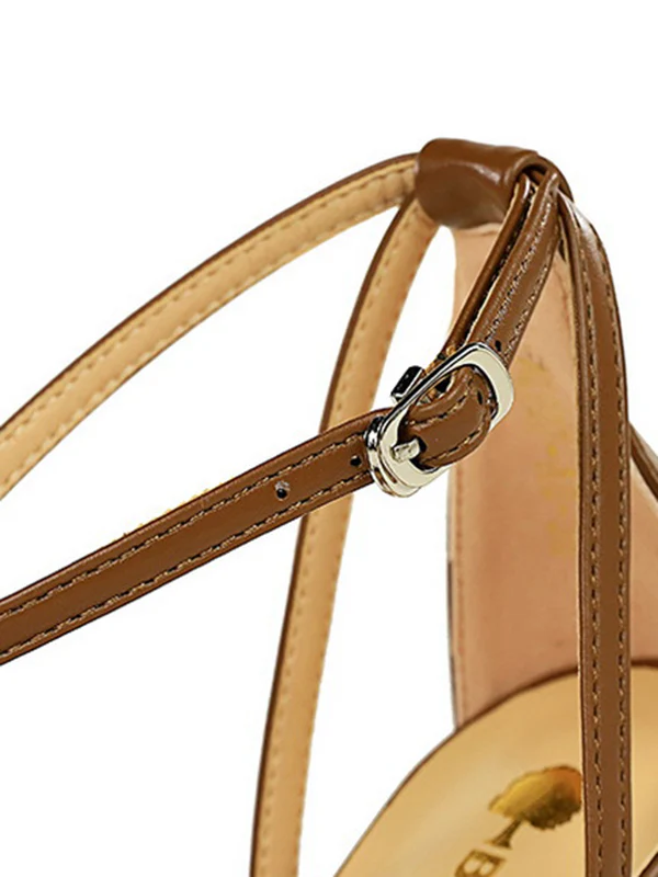 Hollow Knot Open Toe Split-Joint Pumps Sandals - Image 13
